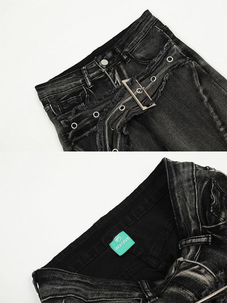 Y2K Belt Flared Pants