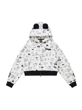 Dog Print Hoodie