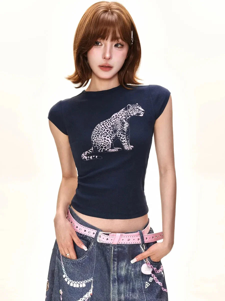Y2K Blue Crop Top