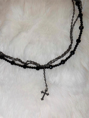 Y2K Cross Beaded Necklace