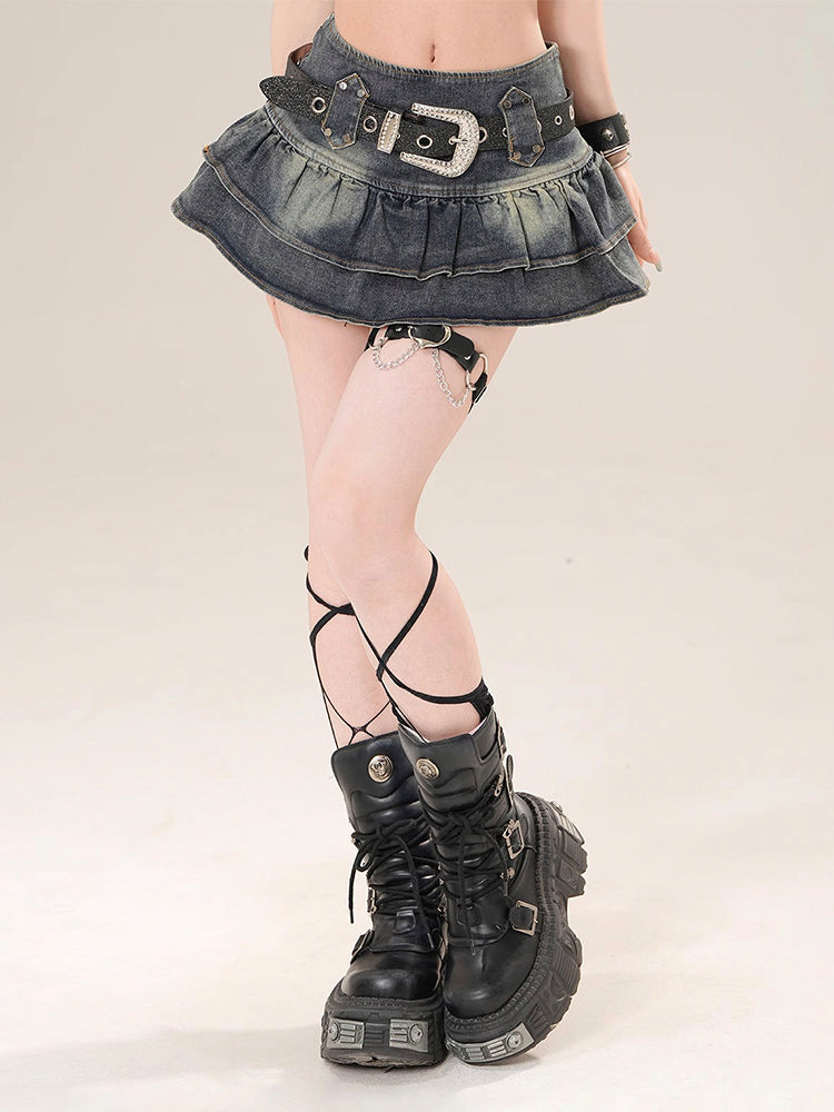 Y2K Denim Mini-Skirt