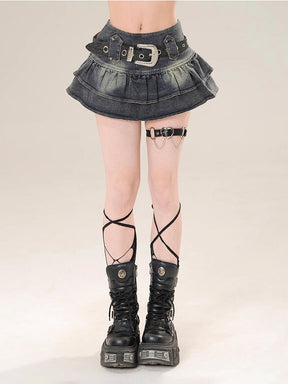 Y2K Denim Mini-Skirt