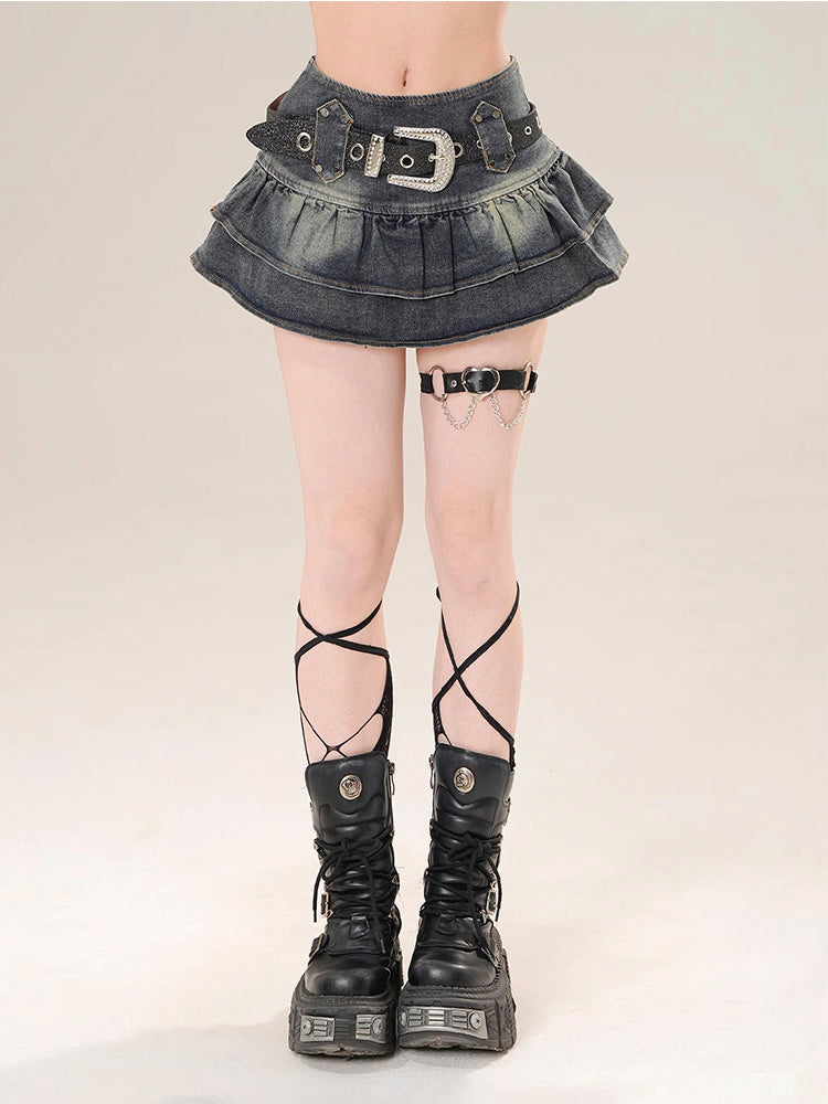 Y2K Denim Mini-Skirt