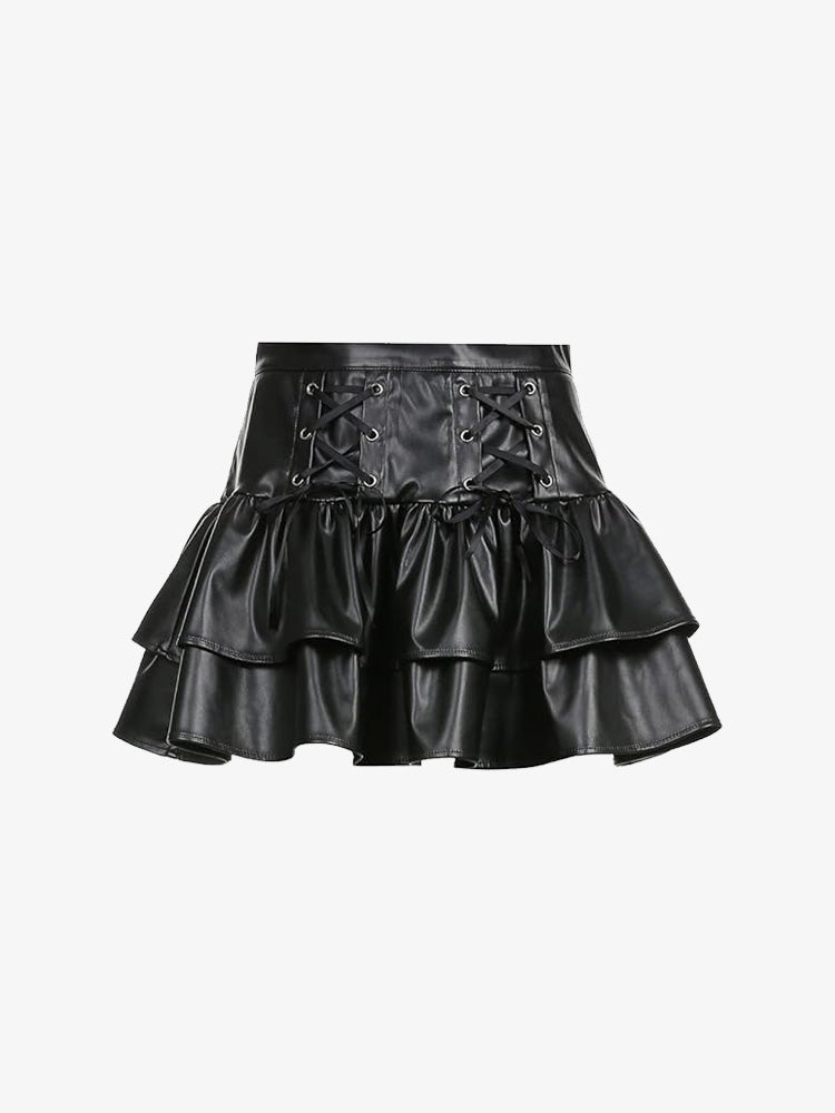 2000s Leather Skirt
