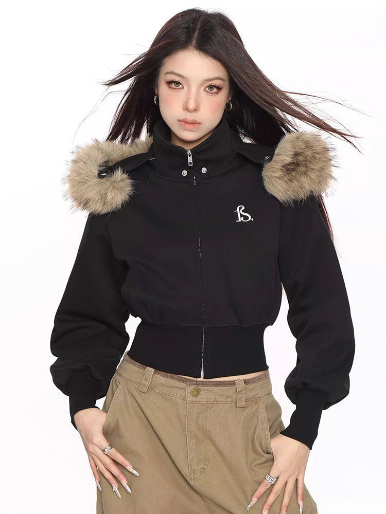 Y2K Black Fur Coat