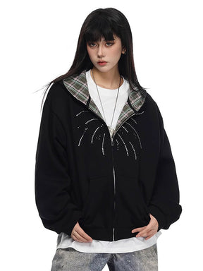 Y2K Plaid Lined Hoodie