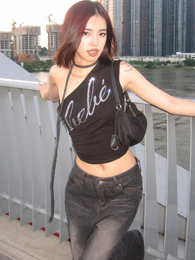Y2K Rhinestone Tank Top