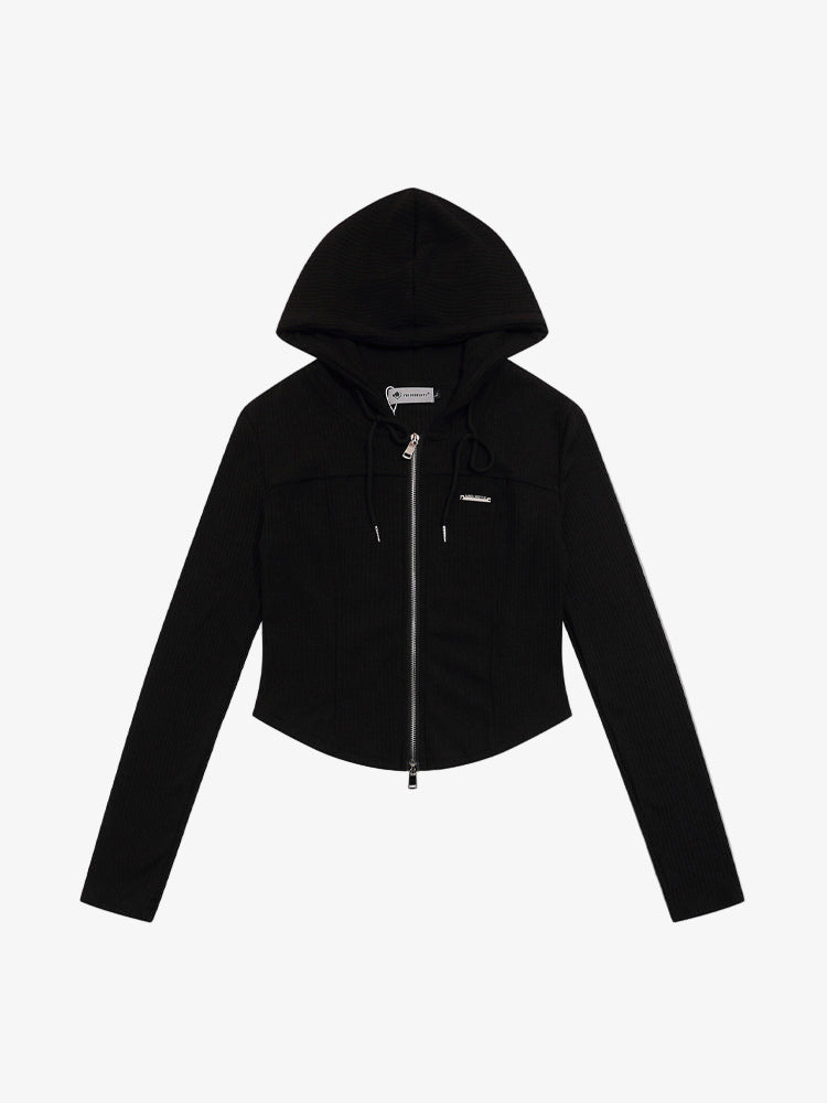Double Zip Knit Hoodie