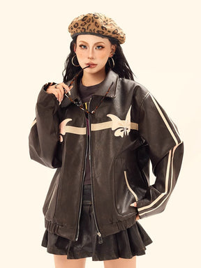 Y2K Brown Leather Jacket