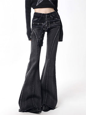Y2K Belt Flared Pants