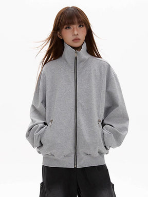 Stand Collar Sweat Jacket