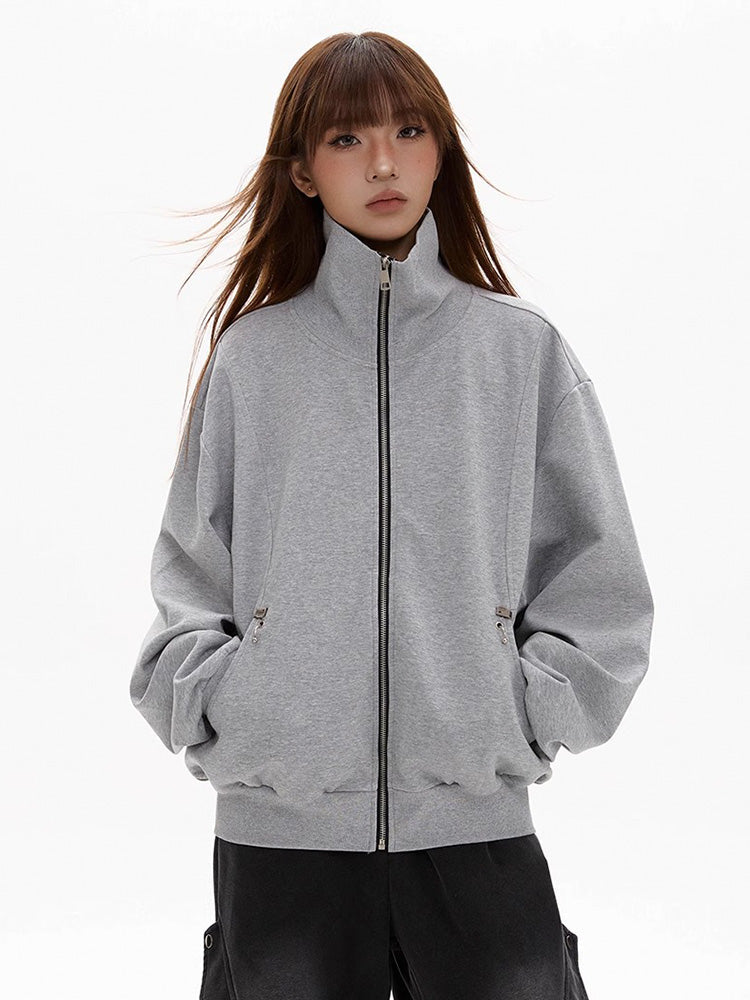 Stand Collar Sweat Jacket