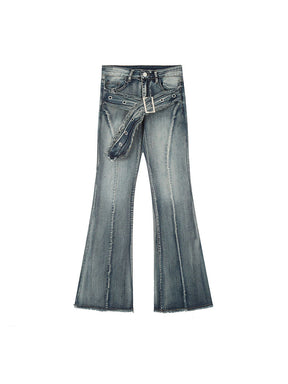 Y2K Belt Flared Pants