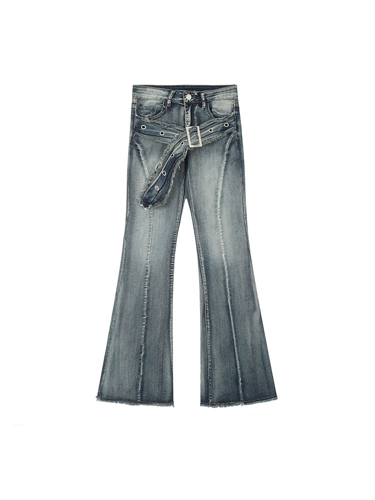 Y2K Belt Flared Pants