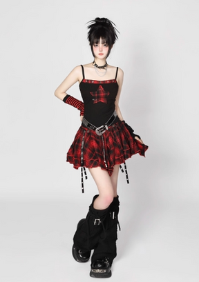 Red Checkered Skirt