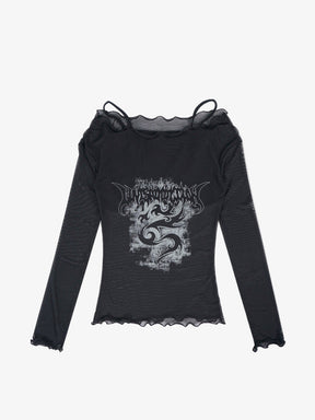 Y2K Mesh Long Sleeve Top