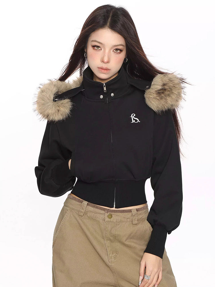 Y2K Black Fur Coat