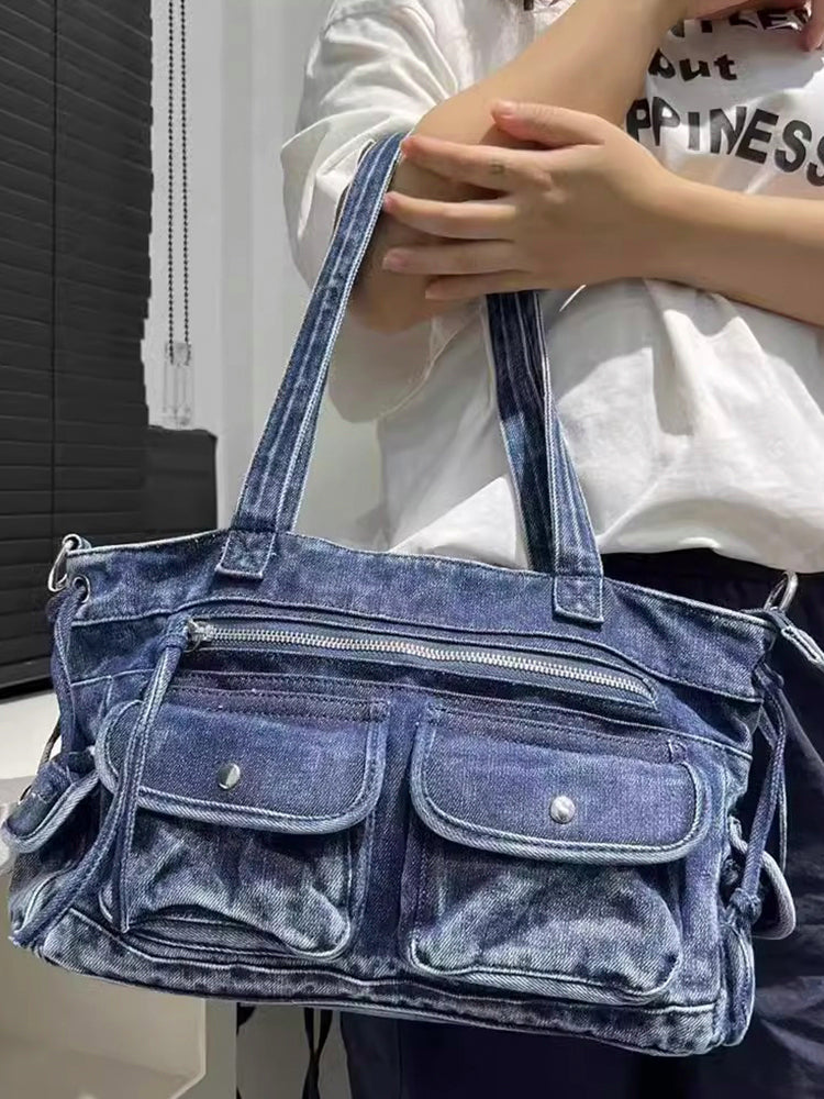 Y2K Denim Shoulder Bag