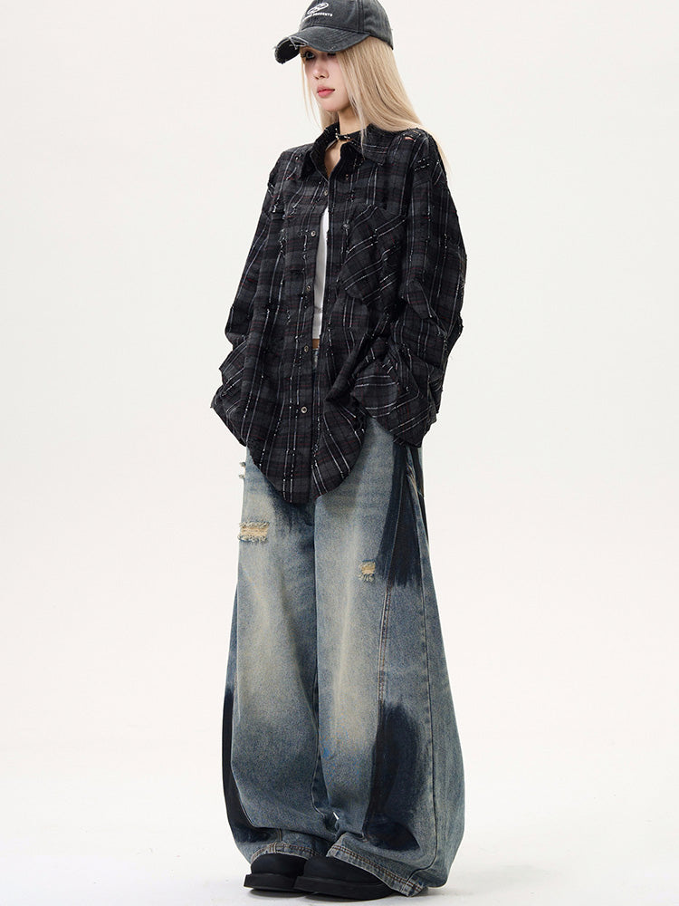 Y2K Damaged Denim Pants
