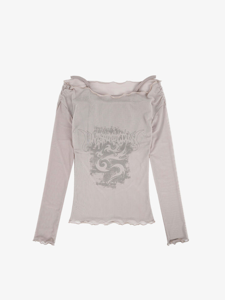 Y2K Mesh Long Sleeve Top