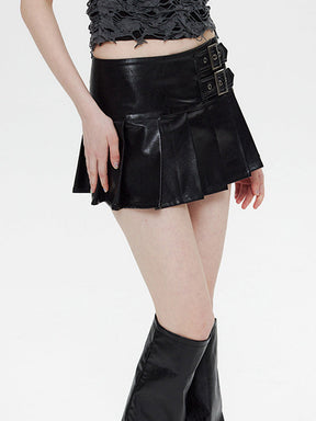 Y2K Leather Mini Skirt