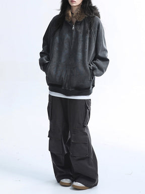 Y2K Fur Hoodie Jacket
