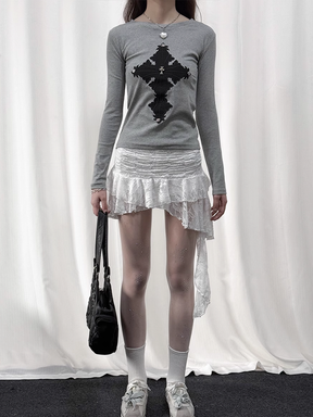 Y2K Cross Long Sleeve Top