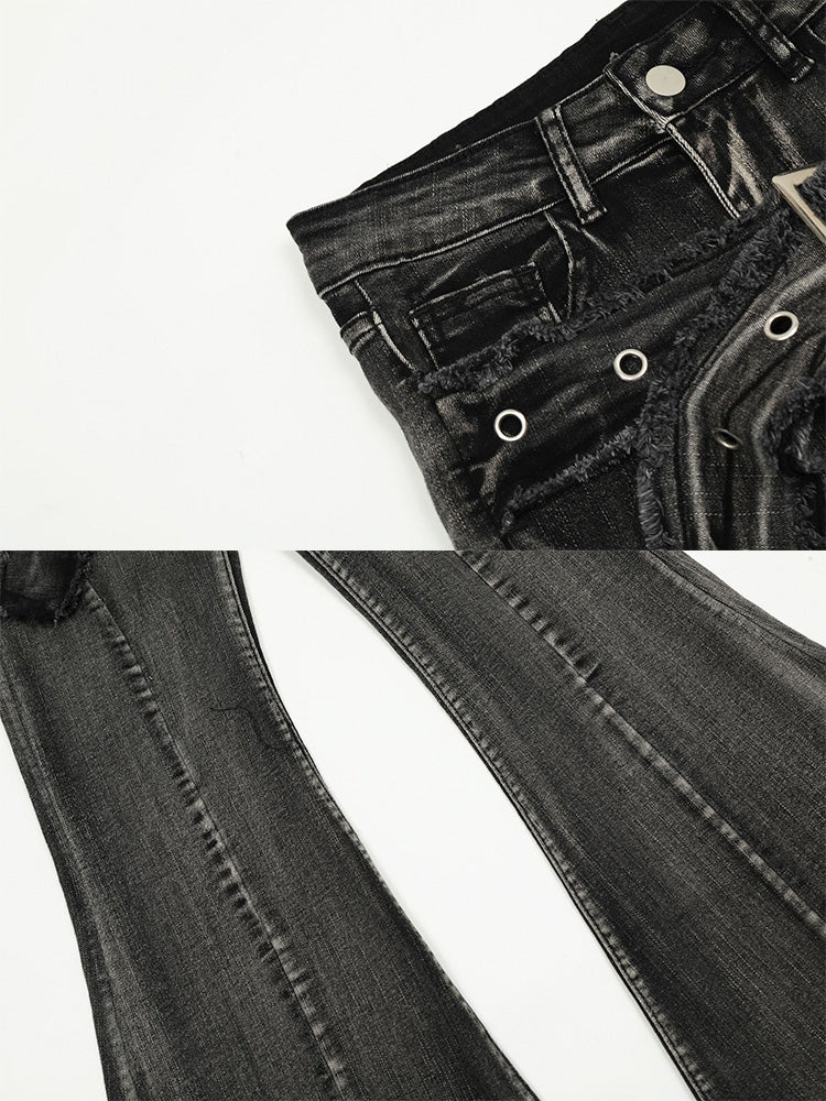 Y2K Belt Flared Pants
