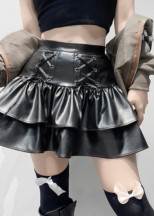 2000s Leather Skirt