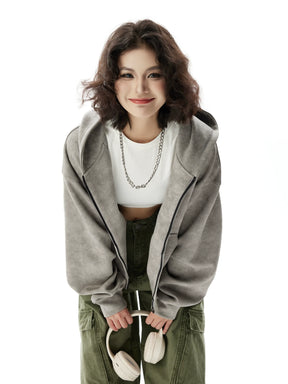 Y2K Cyber Zip Up Hoodie