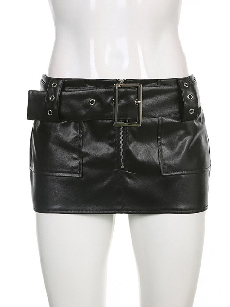 Y2K Leather Skirt