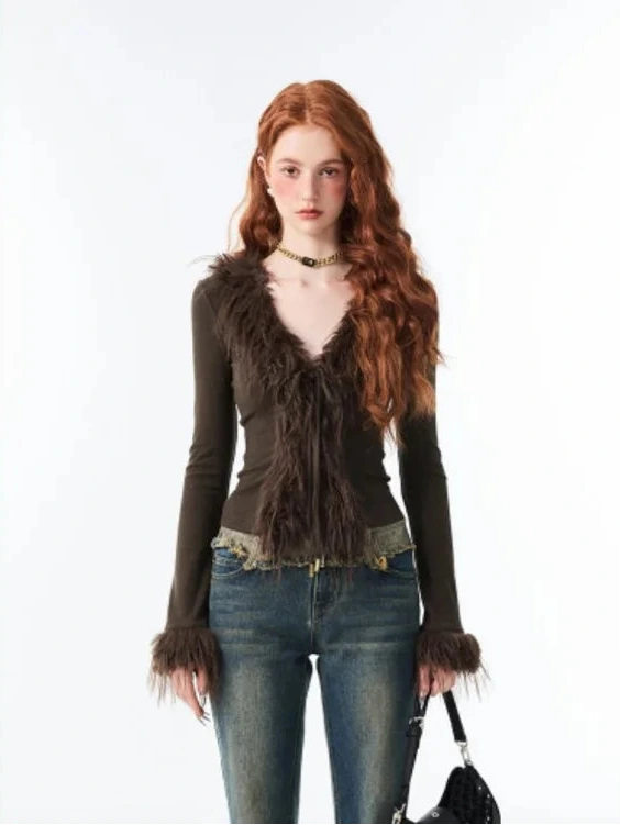 Y2K Fluffy Cardigan