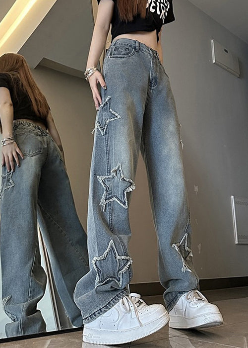 Star Embroidered Jeans