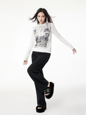 White Grunge Top