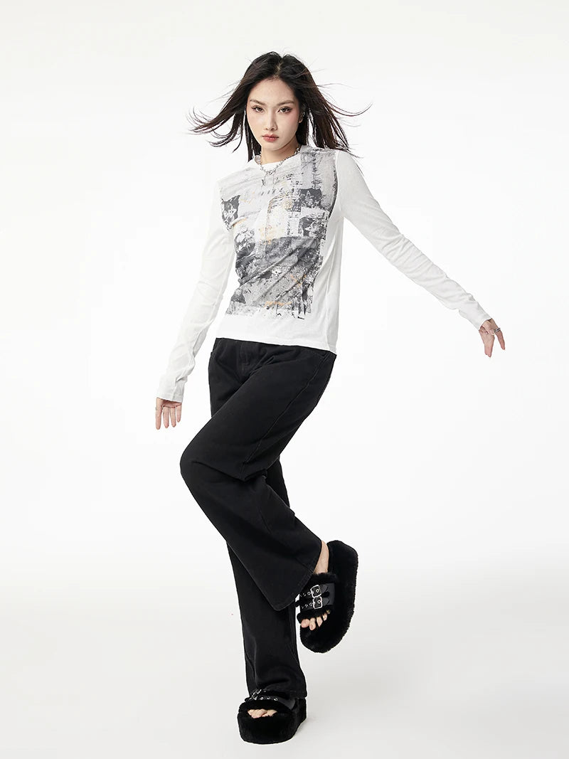 White Grunge Top