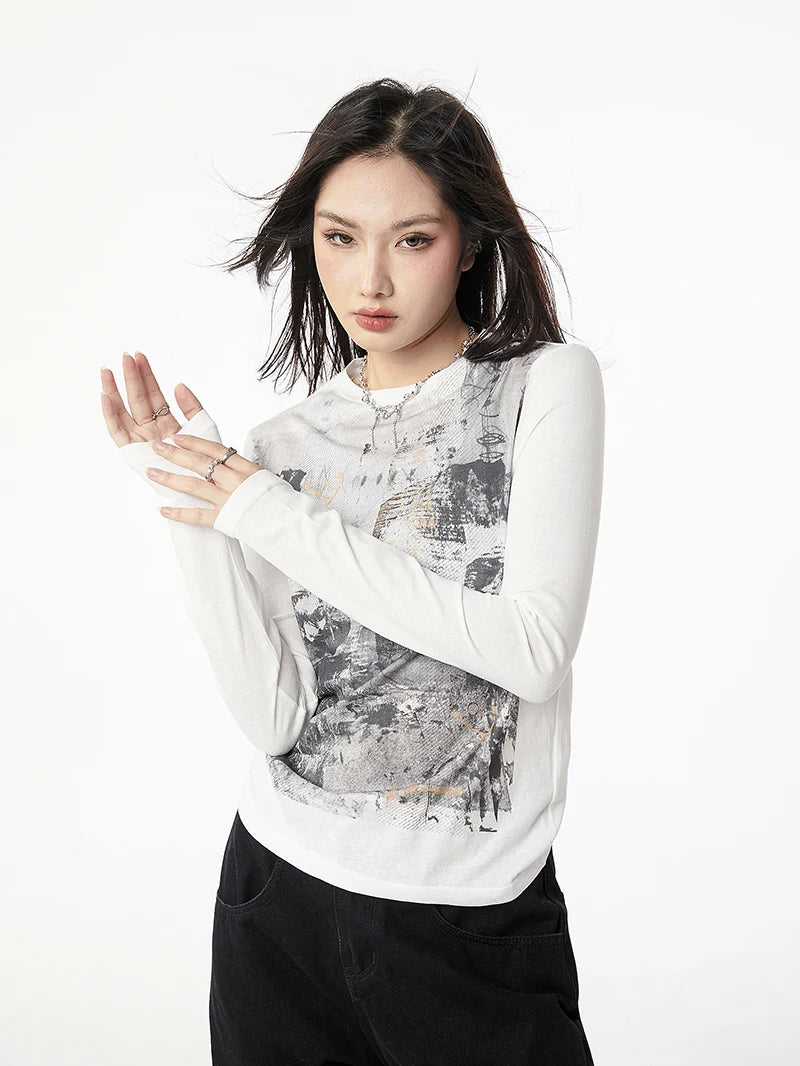 White Grunge Top