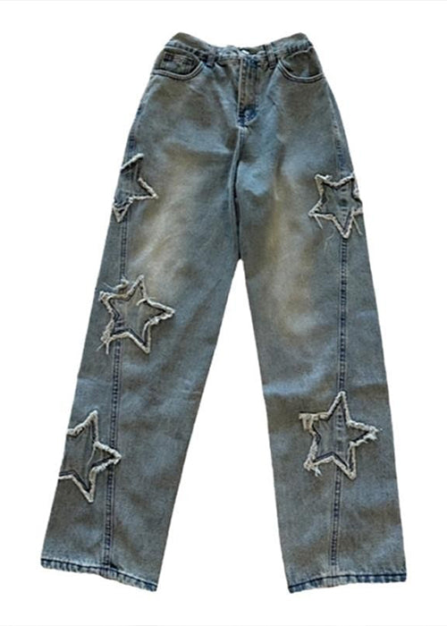 Litlookz Studio Y2K Star Embroidered Jeans