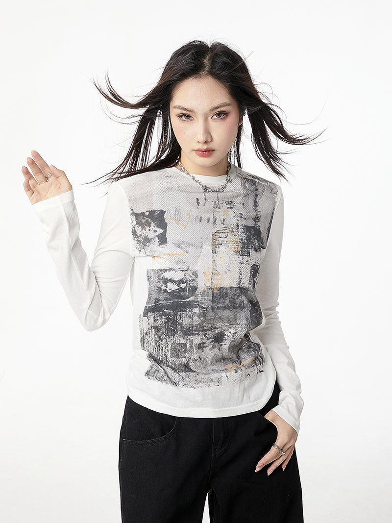 White Grunge Top