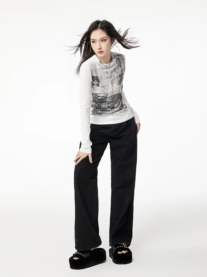 White Grunge Top