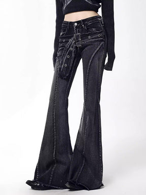 Y2K Belt Flared Pants
