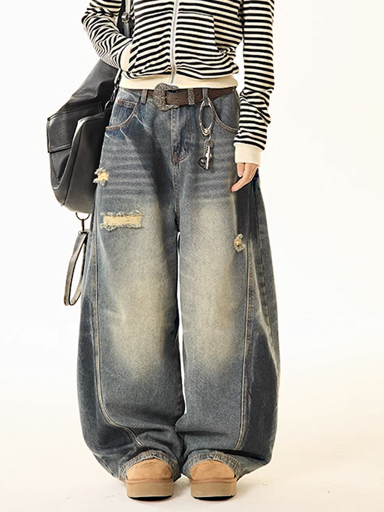Y2K Damaged Denim Pants