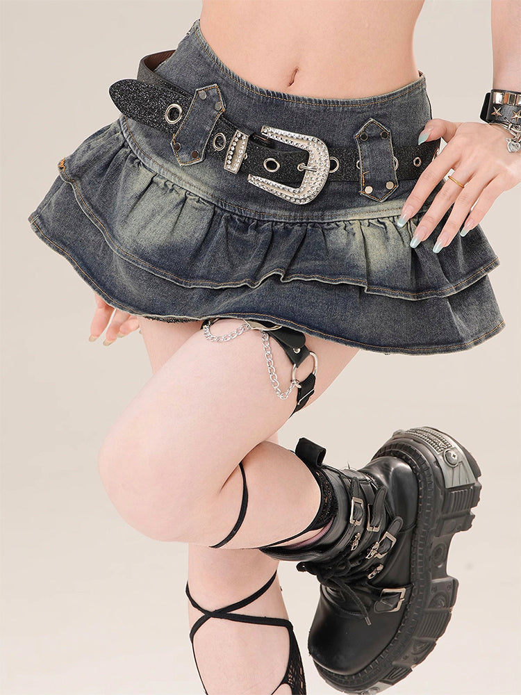 Y2K Denim Mini-Skirt