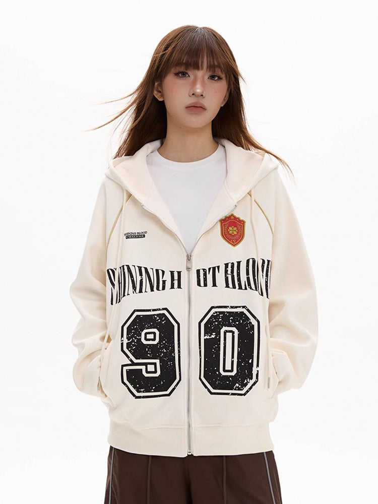 Y2K Hooded Sweat Jacket