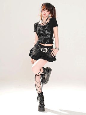 Y2K Denim Mini-Skirt
