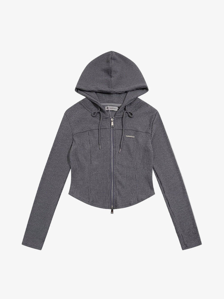 Double Zip Knit Hoodie