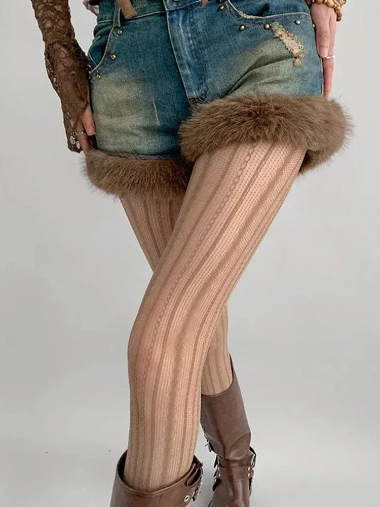 Y2K Striped Tights
