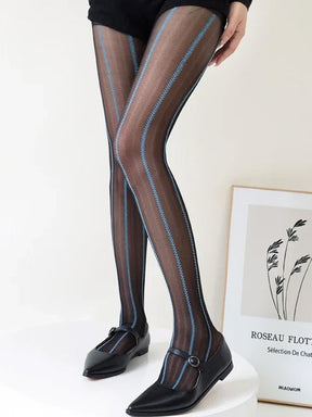 Blue Striped Tights