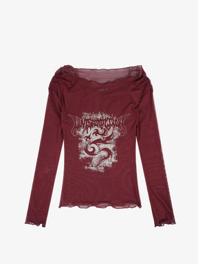 Y2K Mesh Long Sleeve Top
