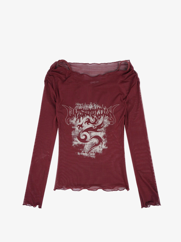 Y2K Mesh Long Sleeve Top