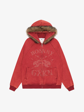 Y2K Fur Hoodie Jacket
